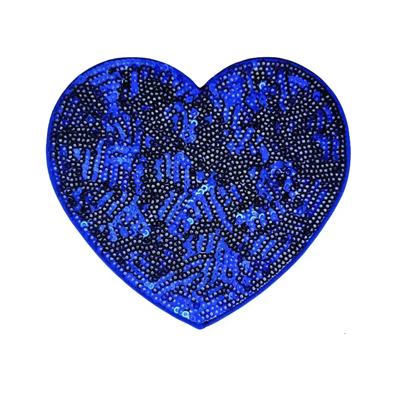 Sequin Large Heart Iron on Patches