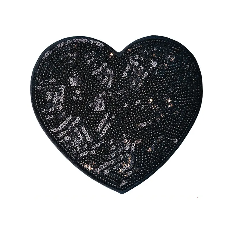 Sequin Large Heart Iron on Patches