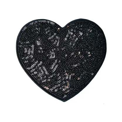 Sequin Large Heart Iron on Patches