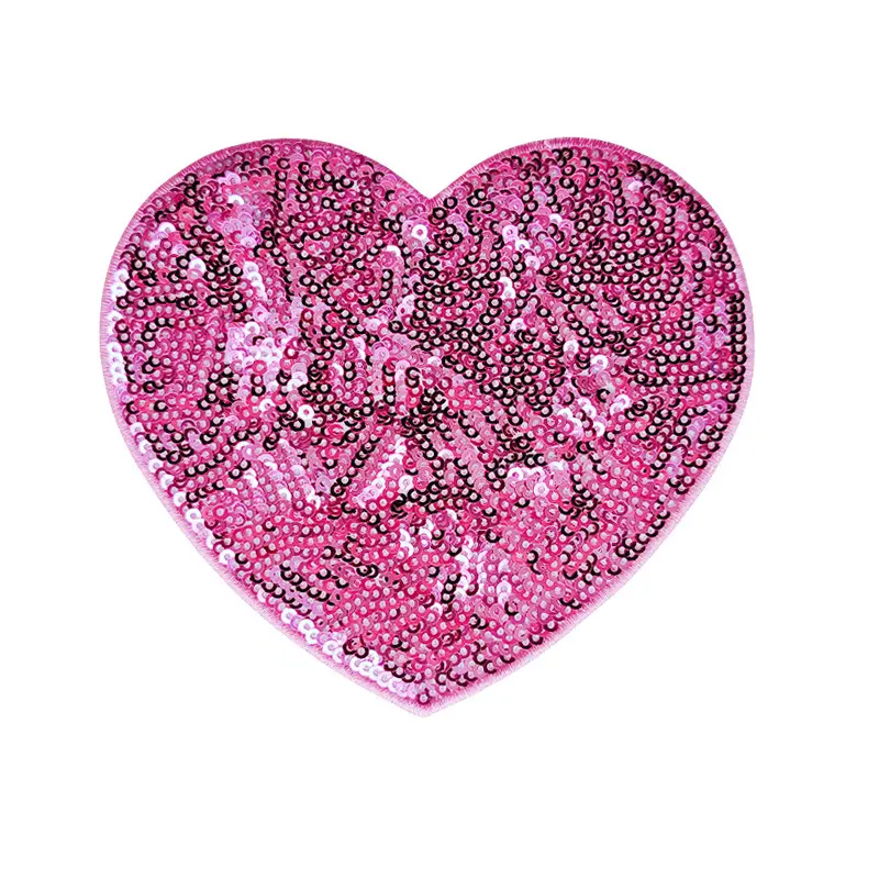 Sequin Large Heart Iron on Patches