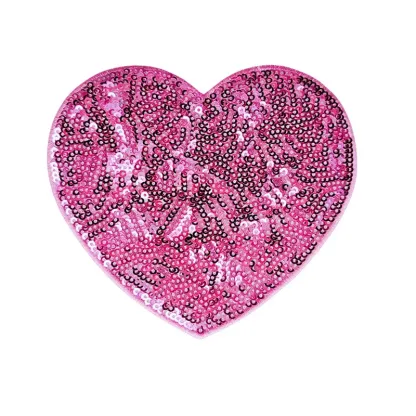 Sequin Large Heart Iron on Patches