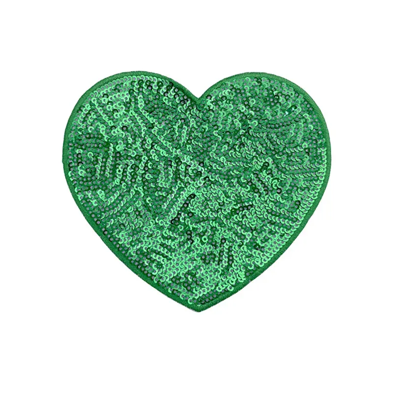 Sequin Large Heart Iron on Patches