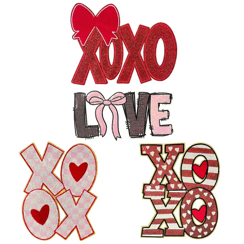 XOXO Large Letter Sequin Patches