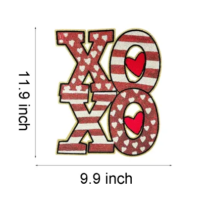 XOXO Large Letter Sequin Patches