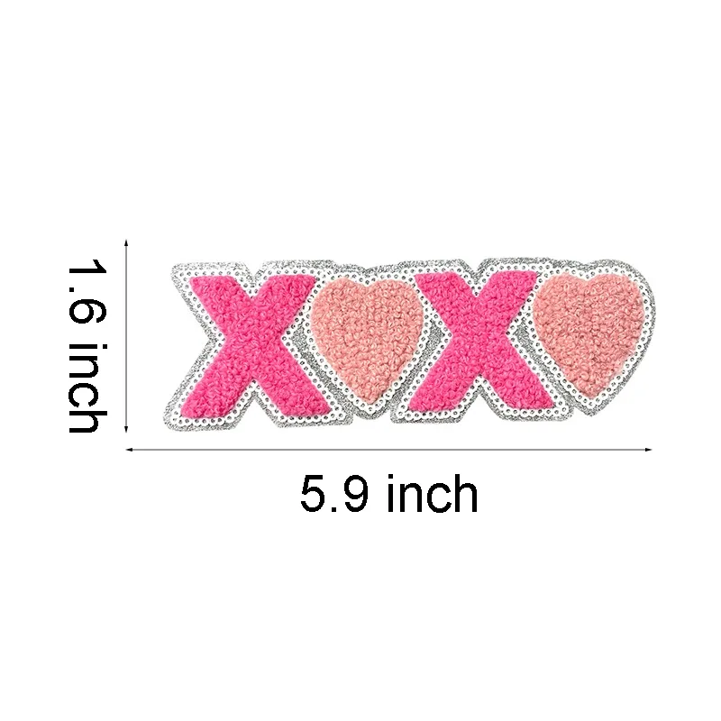 XOXO Letter Love Iron On Patches