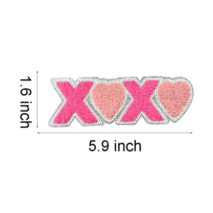 XOXO Letter Love Iron On Patches