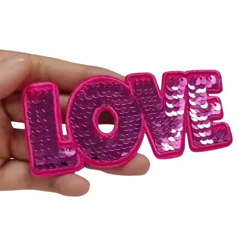 Rose Red Love Letter Sequin Patches