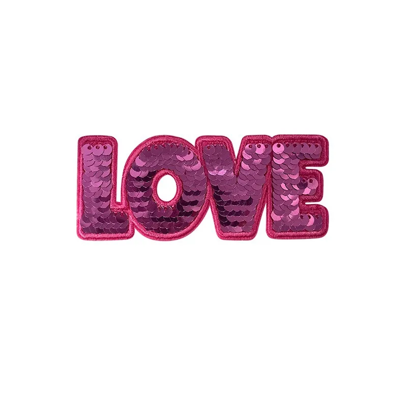 Rose Red Love Letter Sequin Patches