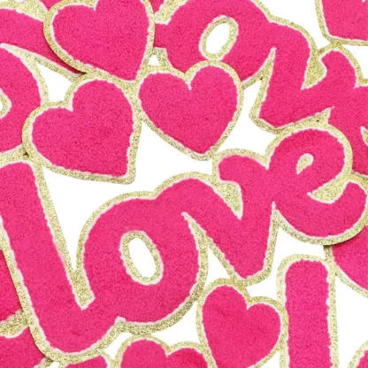 Heart Love Chenille Patches