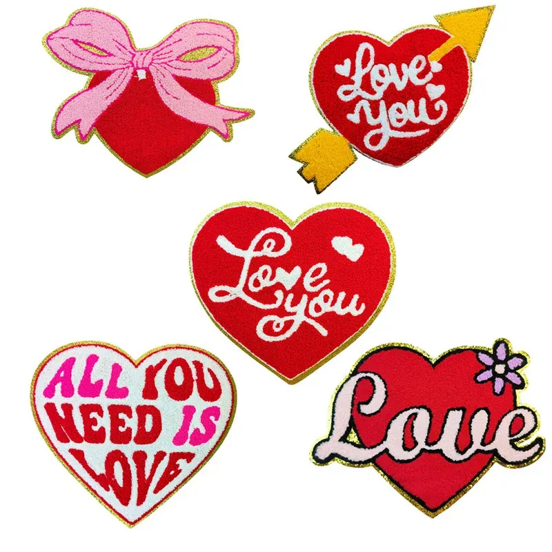 Bowknot Heart Iron On Patches