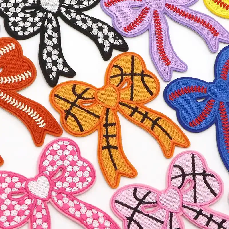 Sports Style Bow Iron On Patch