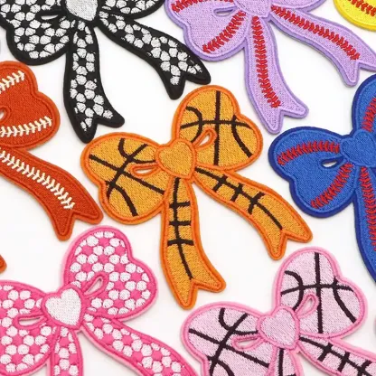 Sports Style Bow Iron On Patch