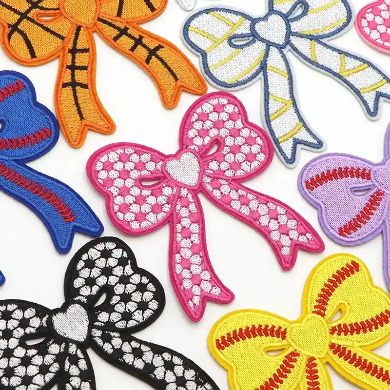 Sports Style Bow Iron On Patch