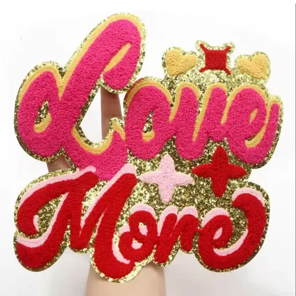 Love More Chenille Letter Patch
