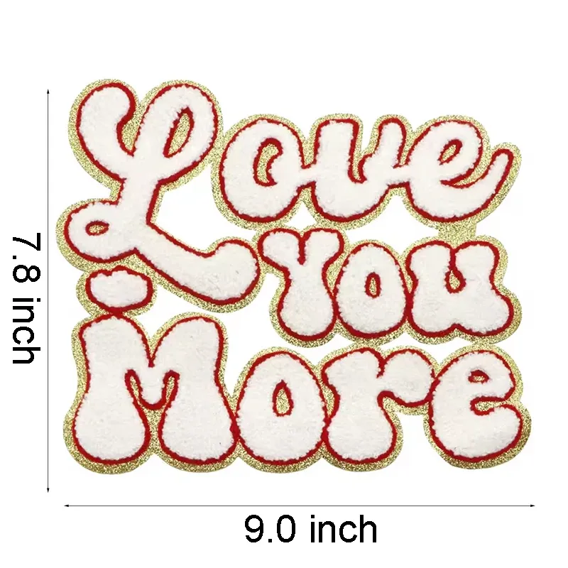 Love More Chenille Letter Patch