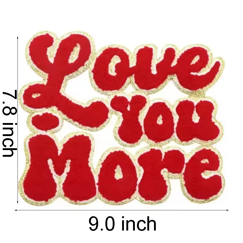 Love More Chenille Letter Patch