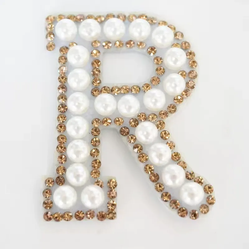 Pearl Rhinestone Letter Patches