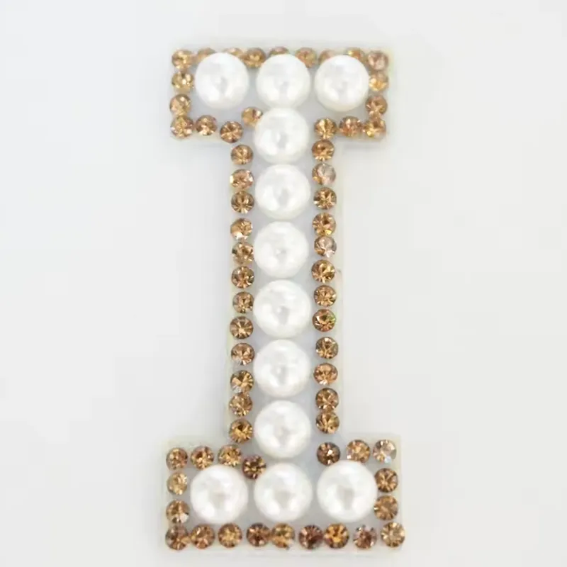 Pearl Rhinestone Letter Patches