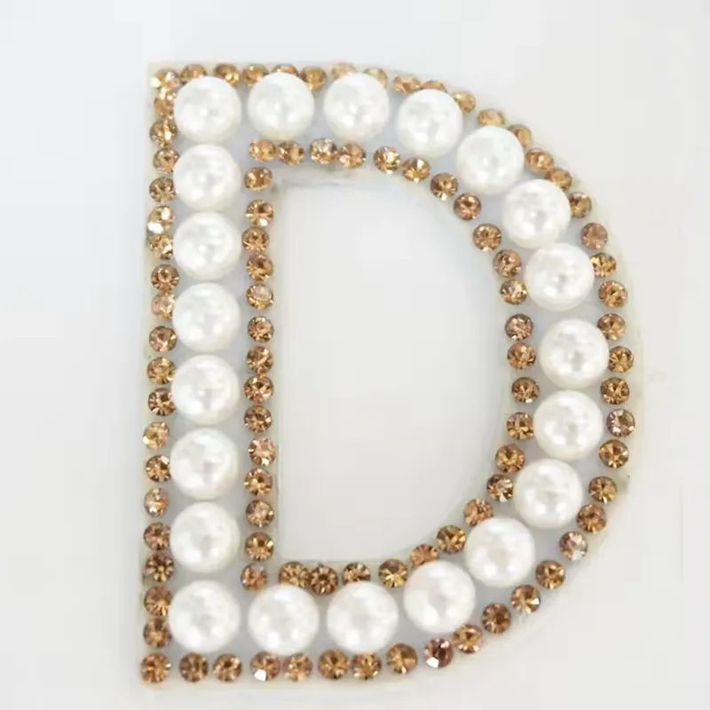 Pearl Rhinestone Letter Patches