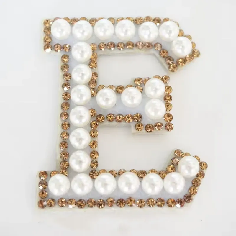 Pearl Rhinestone Letter Patches