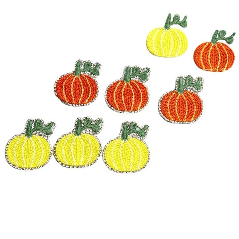Pumpkin Glitter Iron On Patches