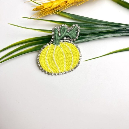 Pumpkin Glitter Iron On Patches