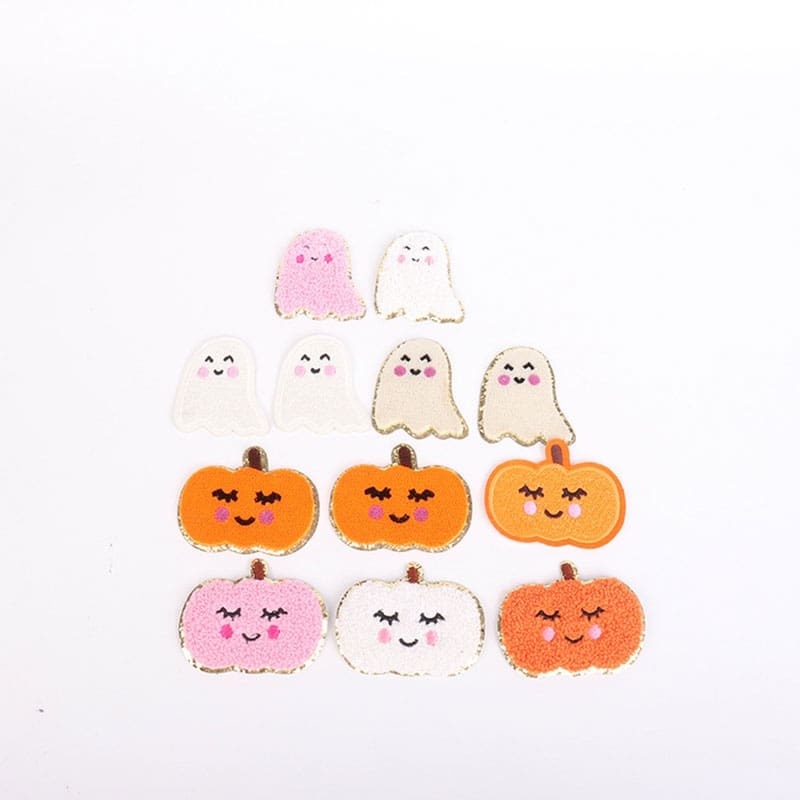 Ghost Pumpkin Iron On Patches