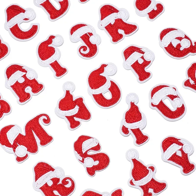 Red Christmas Letter Iron On Patch