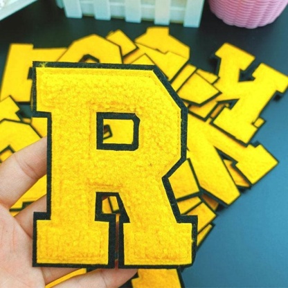 4.2 Inch Big Letter Yellow Iron On Patches