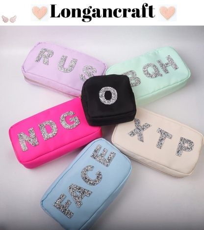 Silver Rhinestone Letter Patches