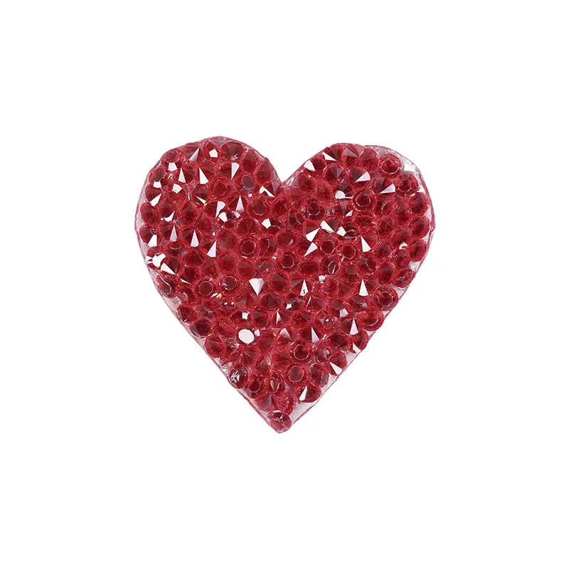 Small Rhinestone Heart Iron On Patch