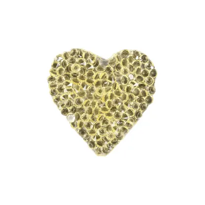 Small Rhinestone Heart Iron On Patch