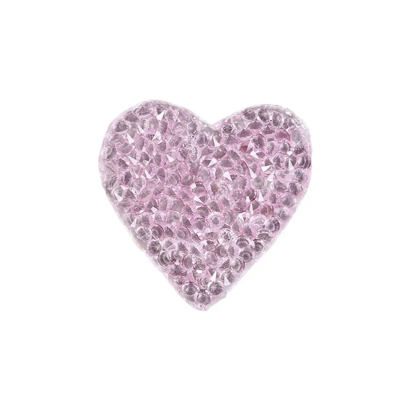 Small Rhinestone Heart Iron On Patch
