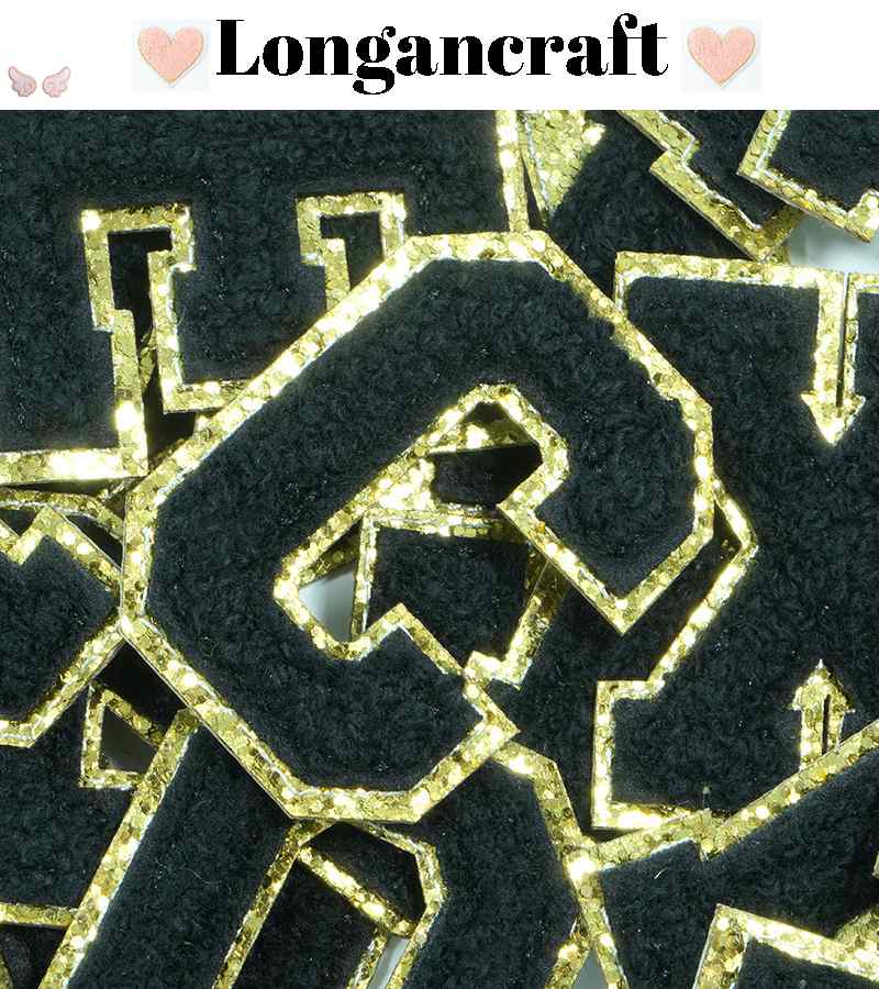 Black Letter Number Patches