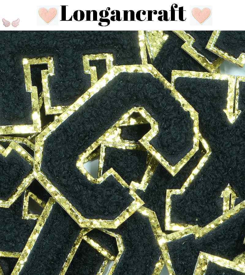 Black Letter Number Patches