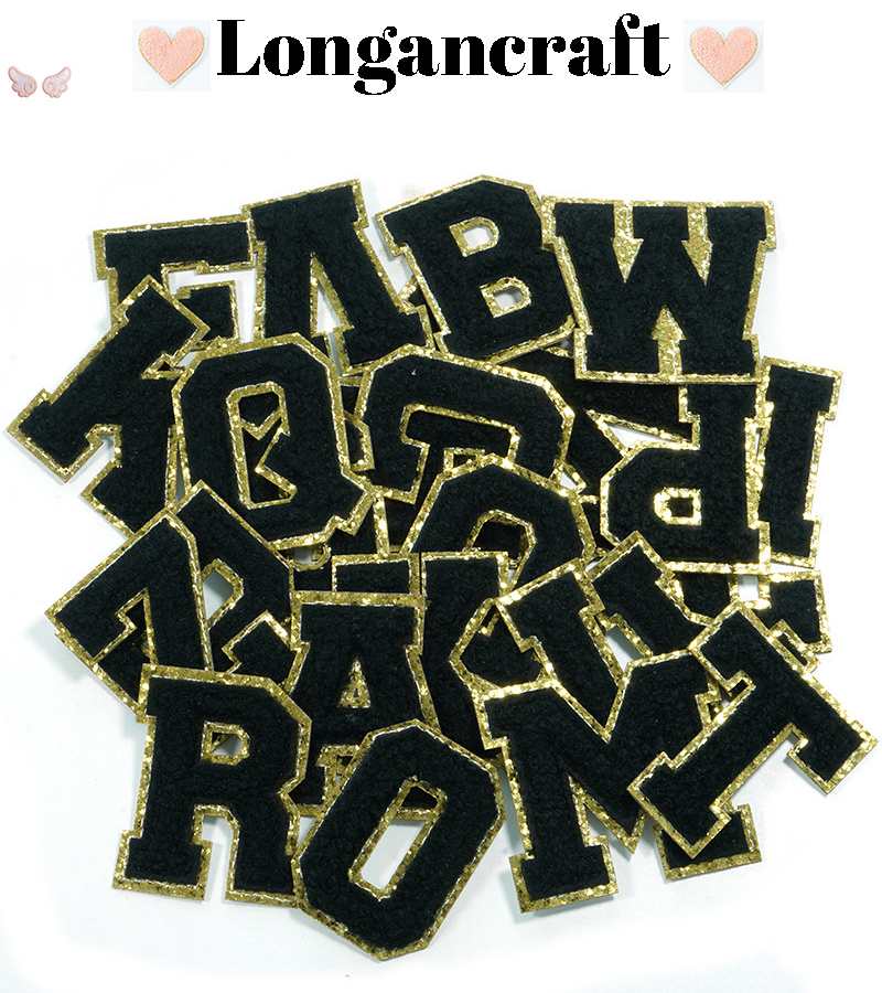 Black Letter Number Patches