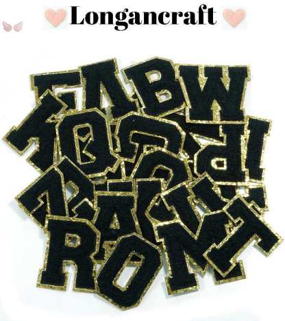Black Letter Number Patches