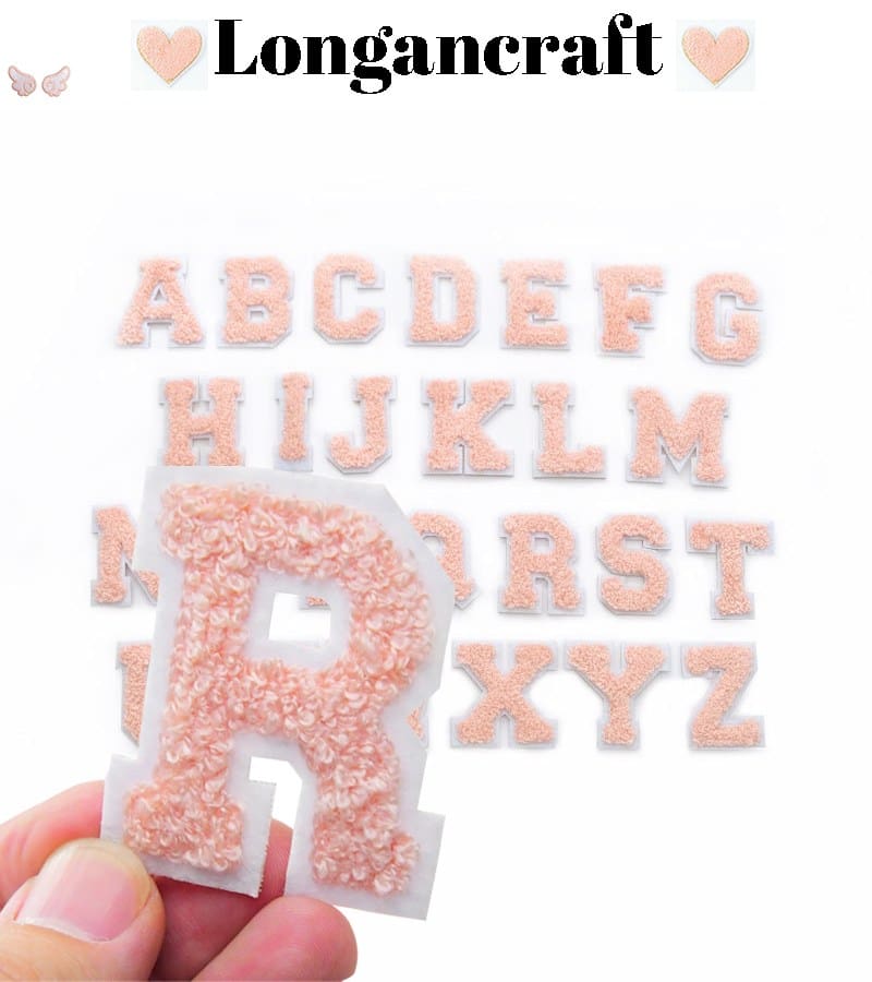 Coral Letter Iron On Patches