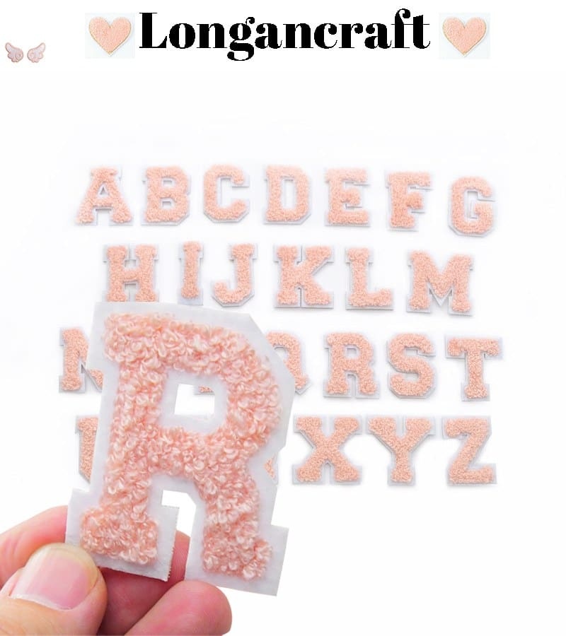 Coral Letter Iron On Patches