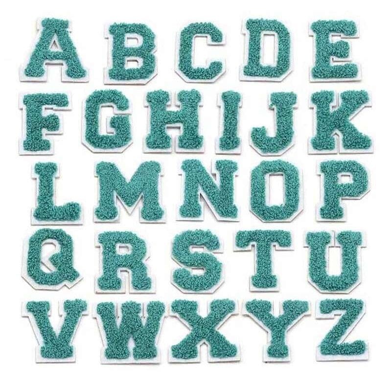 Turquoise Letter Iron On Patches