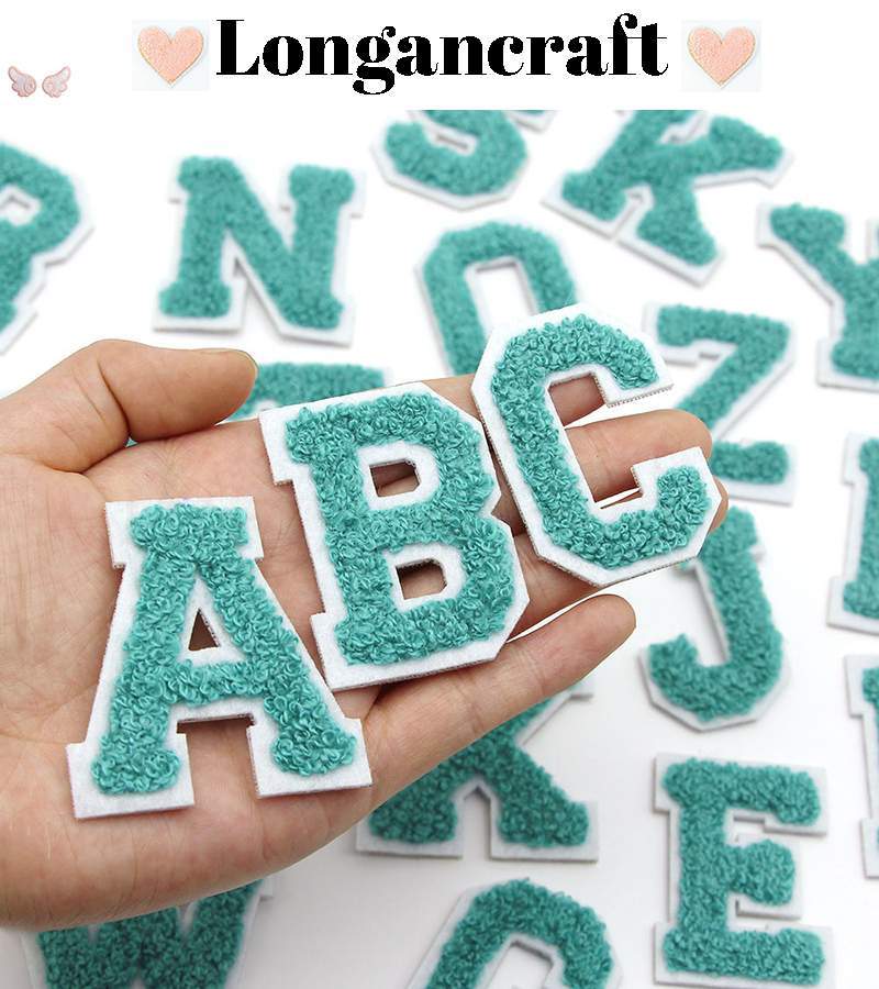 Turquoise Letter Iron On Patches