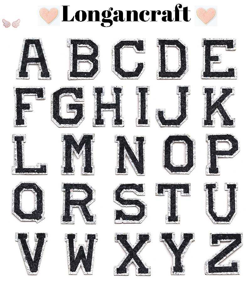 Black Glitter Iron On Patches