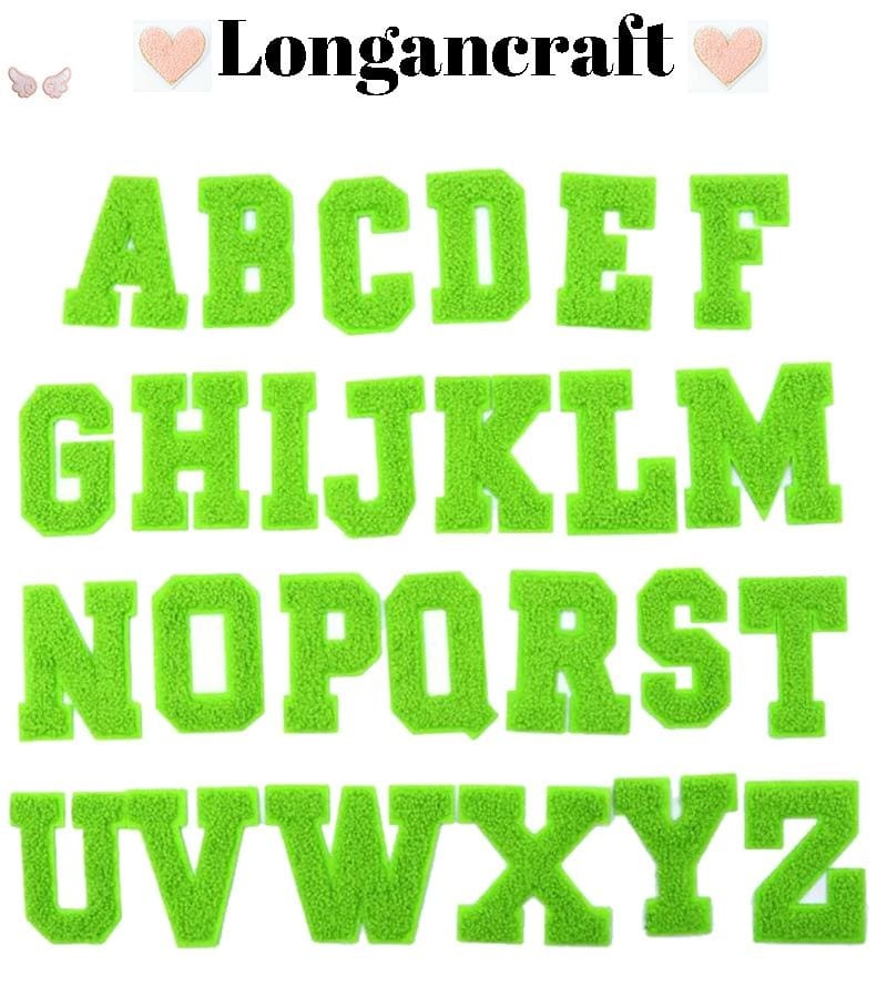 Green Letter Iron On Patches