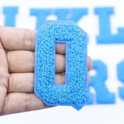 Blue Chenille Letters Patches