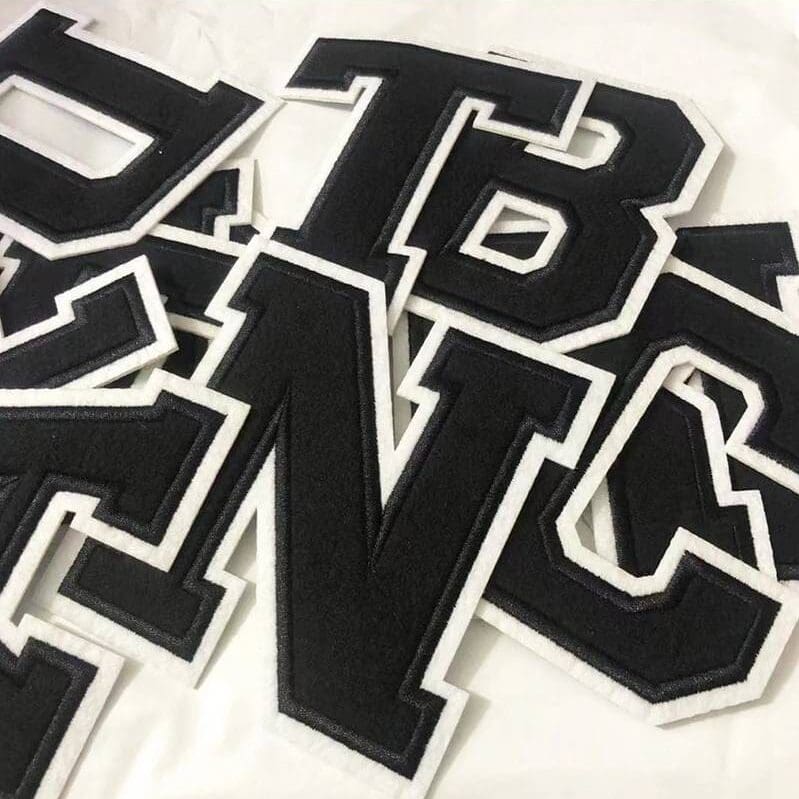 4.4 Inch Black Letter Embroidered Patches