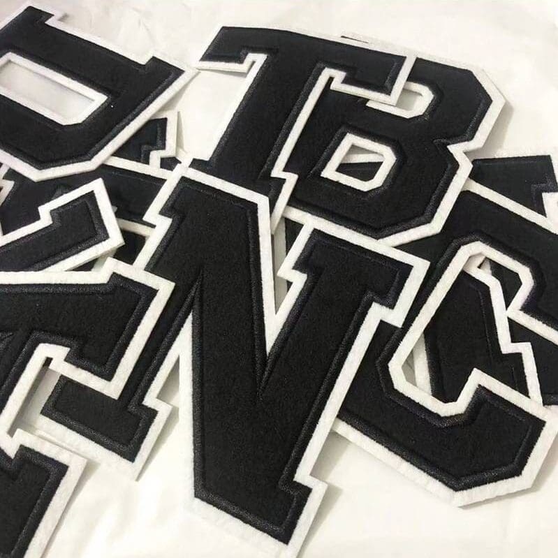 4.4 Inch Black Letter Embroidered Patches