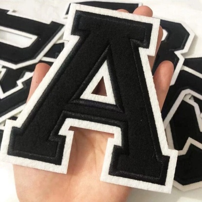 4.4 Inch Black Letter Embroidered Patches