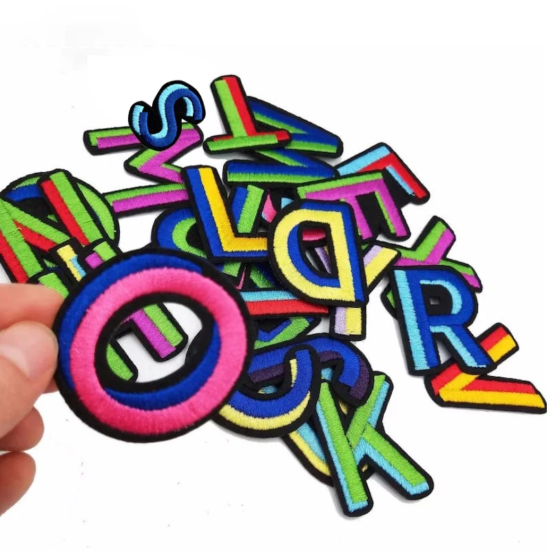 Color 3D Letter Iron On Patches