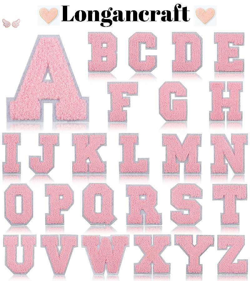 2.7 Inch Pink Letter Iron On Patches