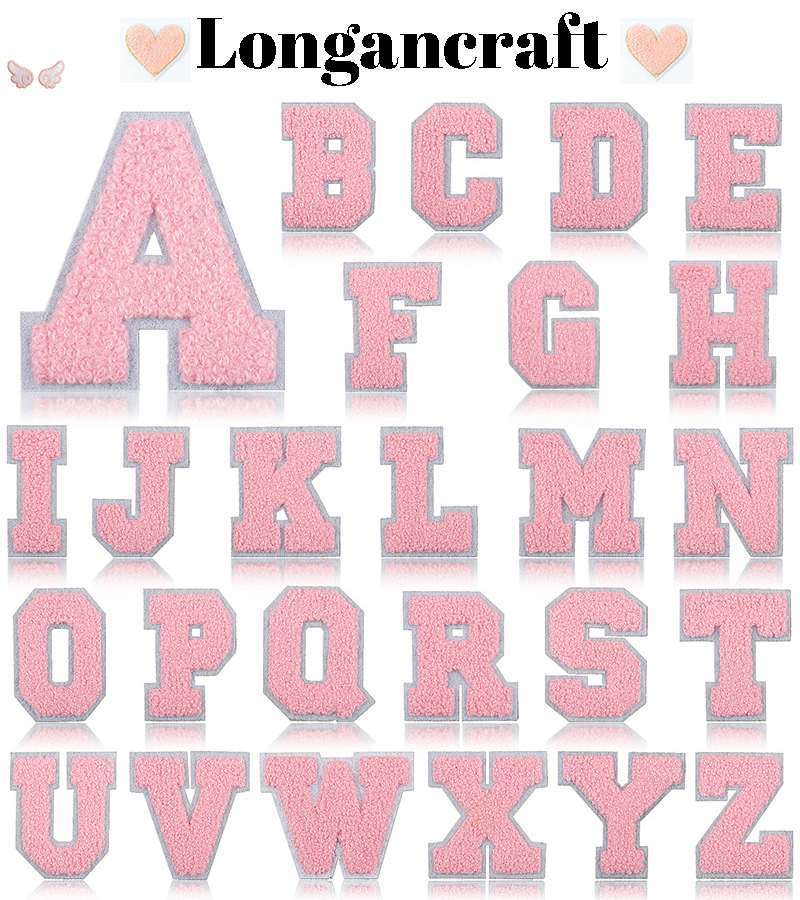 2.7 Inch Pink Letter Iron On Patches